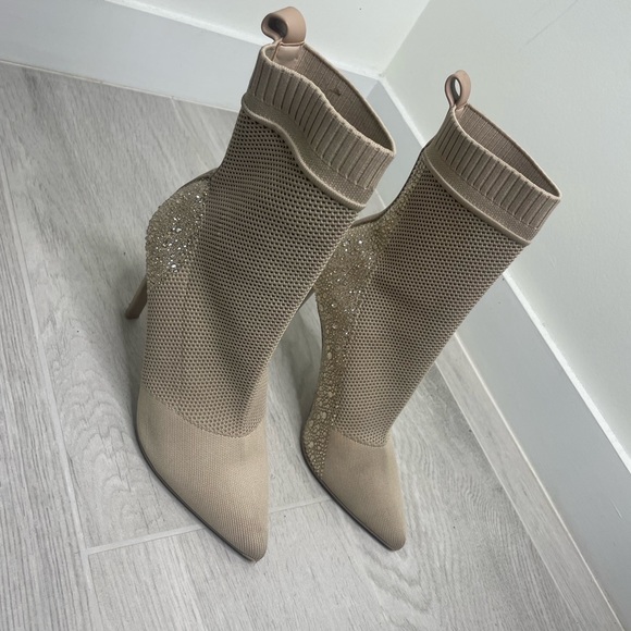 Nude Boots with Crystal Detail - Picture 2 of 5